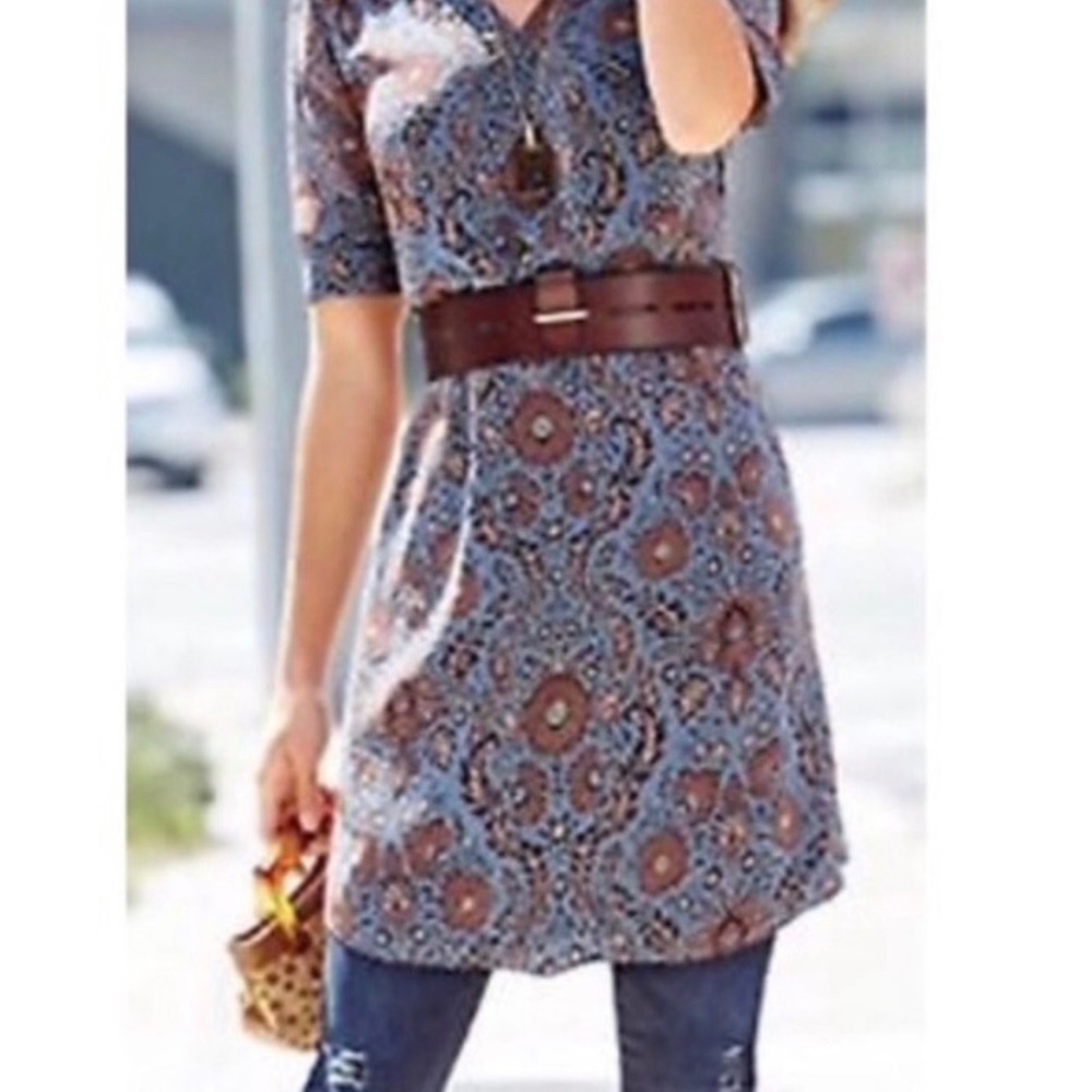 CAbi Provincial Floral Print Boho Dress